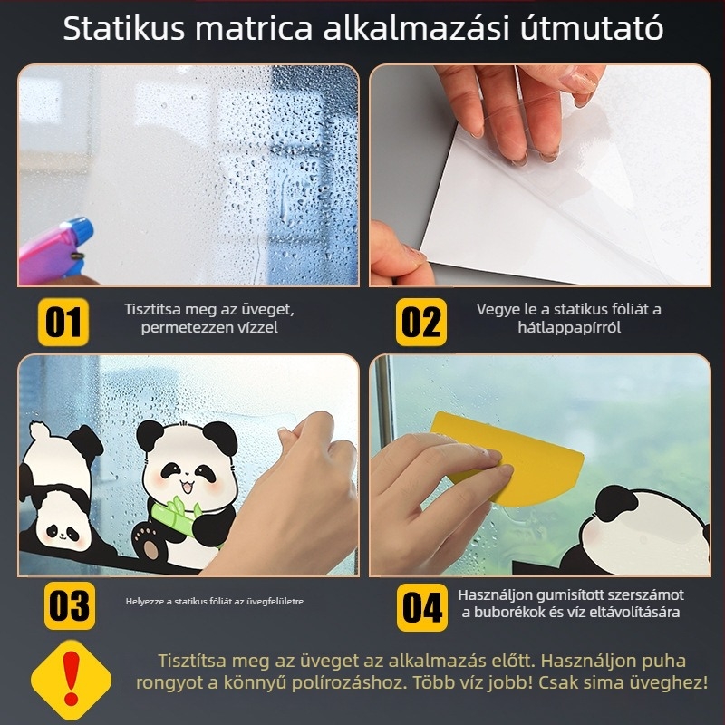 Rajzfilm Szerencsés Macska PVC – 2 db, üvegcsúszó ajtókhoz elektrosztatikus matricák, vízálló