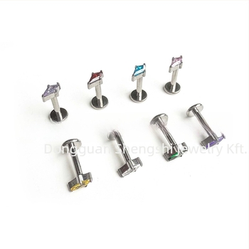 G23 titán Zirkon Kite fülbevaló, geometriai romb alakú, uniszex