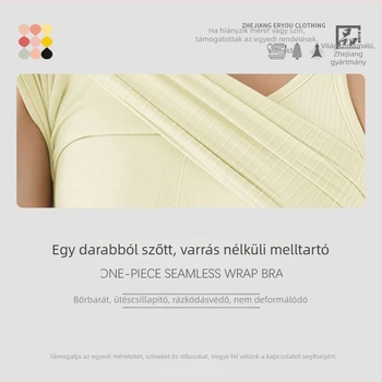 Női jóga top Spandex-Nylon anyagból, gyorsan szárad, melltartóbetétekkel, I-alakú hátsó dizájn, hossz 46 cm