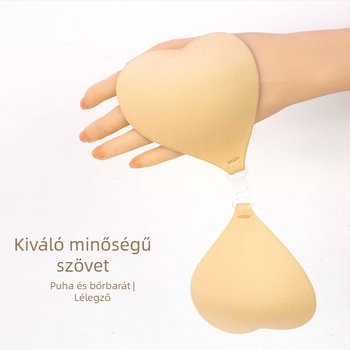 Szív alakú szilikon melltapaszok pánt nélküli esküvői ruhához; push-up hatás, láthatatlan a ruhadarab alatt