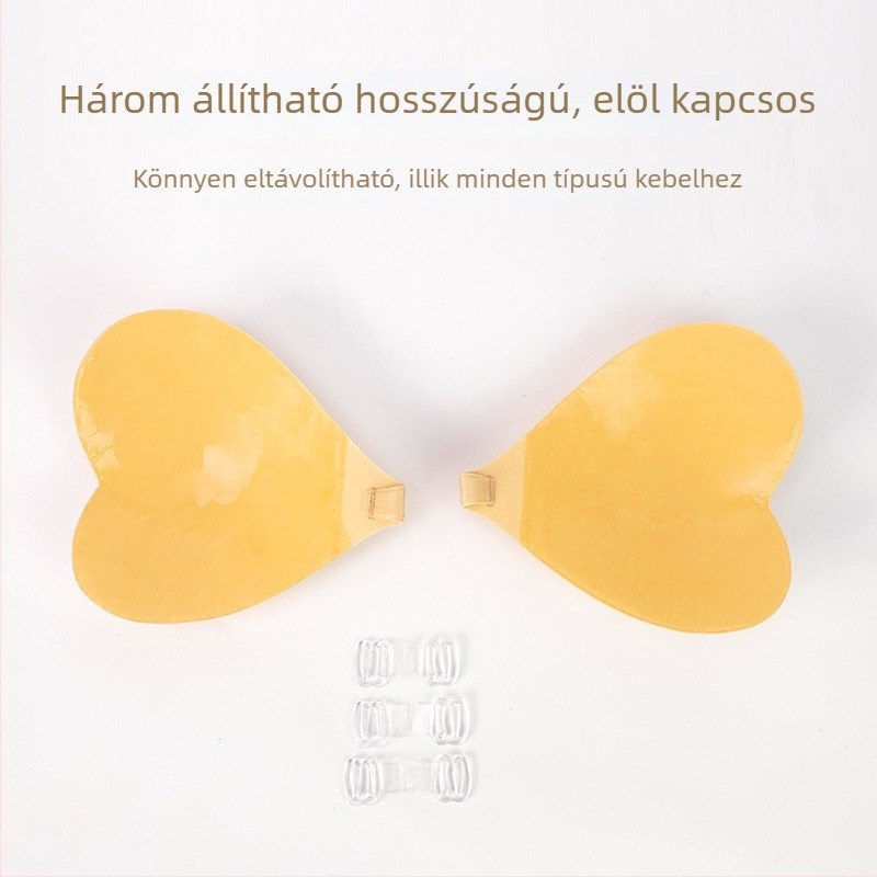Szív alakú szilikon melltapaszok pánt nélküli esküvői ruhához; push-up hatás, láthatatlan a ruhadarab alatt