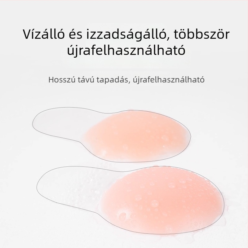 Langsha szilikon melltapasz, emelő hatású, láthatatlan menyasszonyi ruhához, vékony, kör alakú, egyszínű