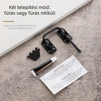 Ajtózár furás nélkül, cink ötvözet, többszögű mechanizmus 90°/180°, elektroplatolt bevonat