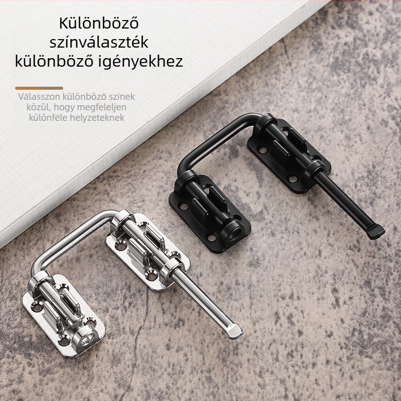 Ajtózár furás nélkül, cink ötvözet, többszögű mechanizmus 90°/180°, elektroplatolt bevonat