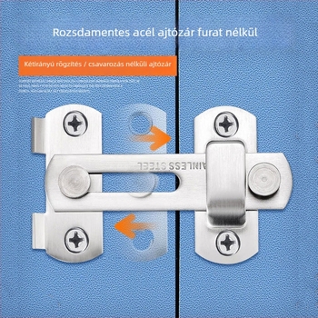 Rozsdamentes acél ajtózár, polírozott felület, modern minimalist stílus, márka Three cats, modell Door lock latch