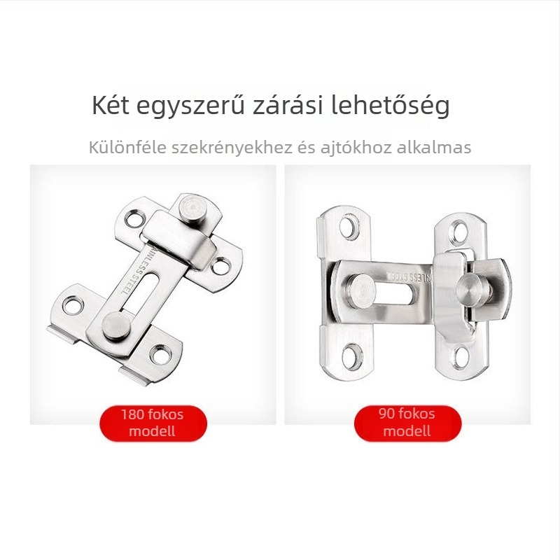 Rozsdamentes acél ajtózár, polírozott felület, modern minimalist stílus, márka Three cats, modell Door lock latch