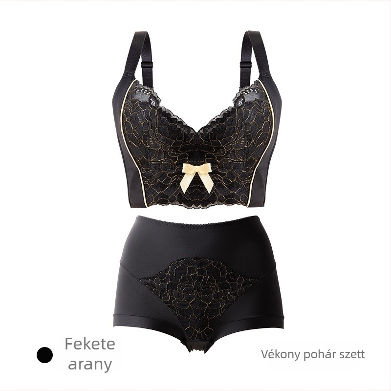 3/4 kosárméretű melltartó készlet, vékony formázott kosár, fix vállpántok, hátul hat sor zár, gyűrés és felső támasz