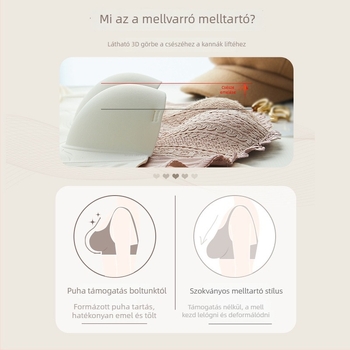 Pánt nélküli félkosaras melltartó push-up, varrat nélküli, légáteresztő nylonból