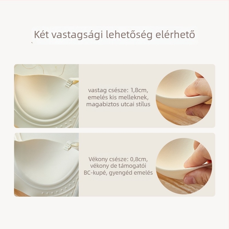 Pánt nélküli félkosaras melltartó push-up, varrat nélküli, légáteresztő nylonból