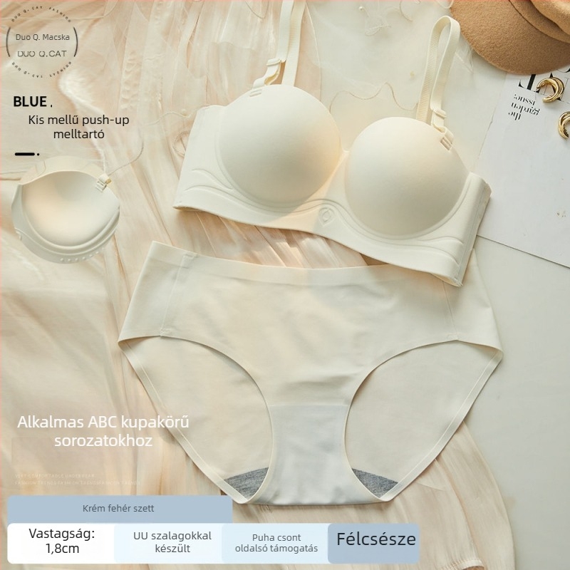 Pánt nélküli félkosaras melltartó push-up, varrat nélküli, légáteresztő nylonból