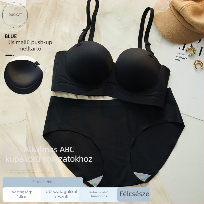 Pánt nélküli félkosaras melltartó push-up, varrat nélküli, légáteresztő nylonból