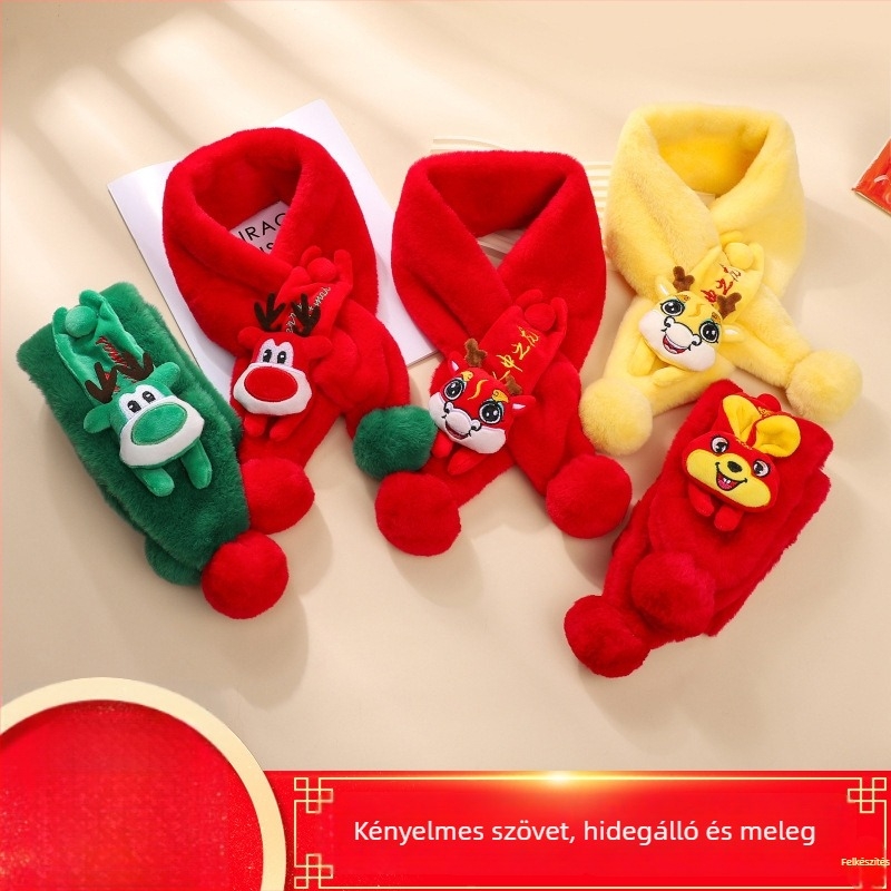 Sál mesterséges nyúlszőrrel, rajzfilm mintával, uniszex dizájn, megőrzi a meleget, japán-koreai stílus.