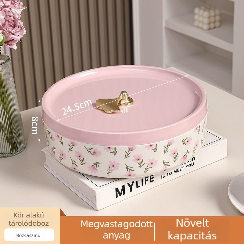 Gyümölcstál fedővel — Egyszerű stílusú tároló száraz gyümölcsök és diófélék számára