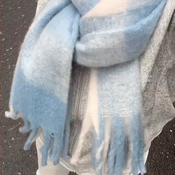Sál mohairból, warp-knit szövés, egyszínű mintázat, melegen tart, tavaszi stílus