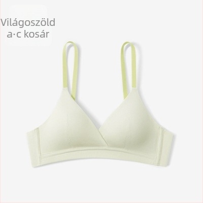 Francia stílusú háromszög kosaras melltartó, pamut anyagból, kis mellhez, vezeték nélküli, vékony, láthatatlan a ruhák alatt