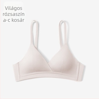 Francia stílusú háromszög kosaras melltartó, pamut anyagból, kis mellhez, vezeték nélküli, vékony, láthatatlan a ruhák alatt