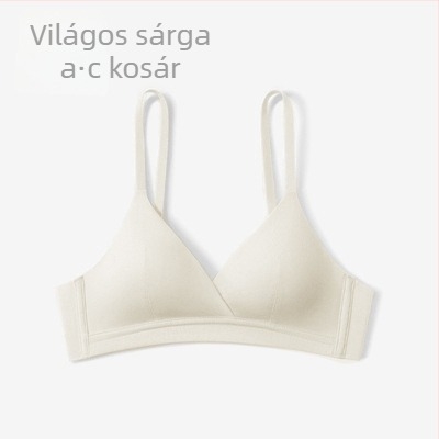 Francia stílusú háromszög kosaras melltartó, pamut anyagból, kis mellhez, vezeték nélküli, vékony, láthatatlan a ruhák alatt