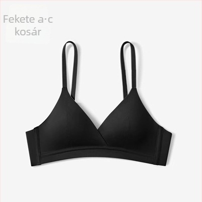 Francia stílusú háromszög kosaras melltartó, pamut anyagból, kis mellhez, vezeték nélküli, vékony, láthatatlan a ruhák alatt