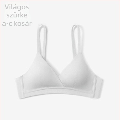 Francia stílusú háromszög kosaras melltartó, pamut anyagból, kis mellhez, vezeték nélküli, vékony, láthatatlan a ruhák alatt