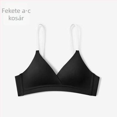 Francia stílusú háromszög kosaras melltartó, pamut anyagból, kis mellhez, vezeték nélküli, vékony, láthatatlan a ruhák alatt
