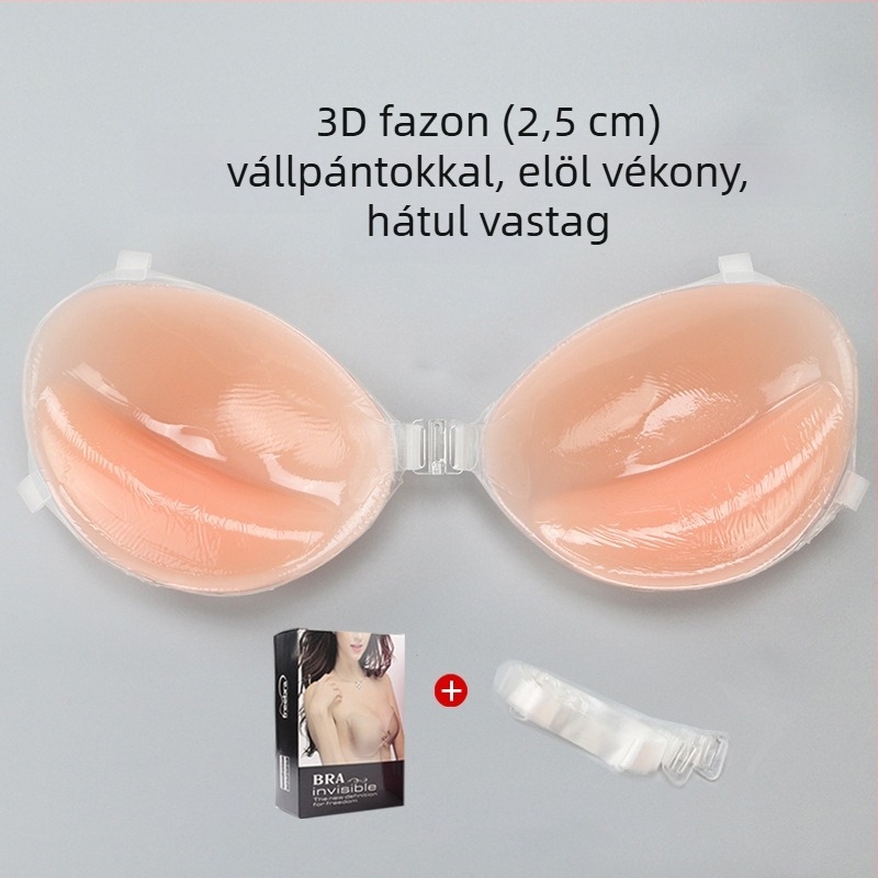 Szilikon melltapasz, vastagított kivitelben, push-up hatású, terhesség alatt, rejtett fürdőruha alatti, kerek formájú, 5 cm