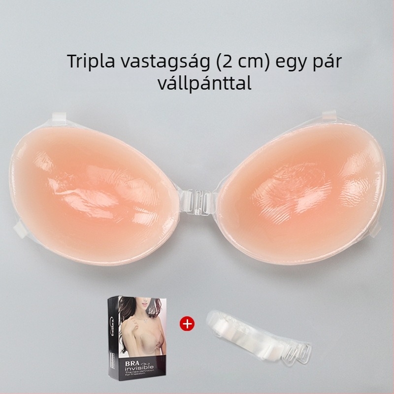 Szilikon melltapasz, vastagított kivitelben, push-up hatású, terhesség alatt, rejtett fürdőruha alatti, kerek formájú, 5 cm