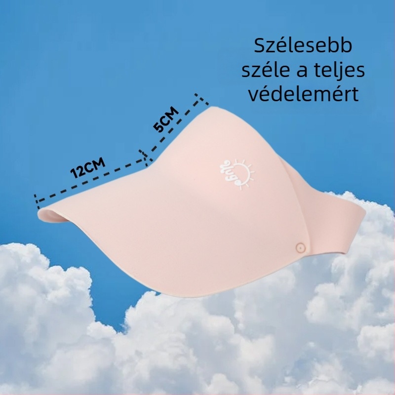 Gyerekeknek szóló napvédő sapka arcfedő és UV-védelemmel, nyitott tetejű, széles karimás nylonból, 2–10 éveseknek