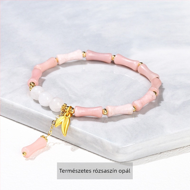 Jingdong Jewelry Jade karkötő fém díszítéssel, bambusz levél mintával – kínai retro stílusú nőknek