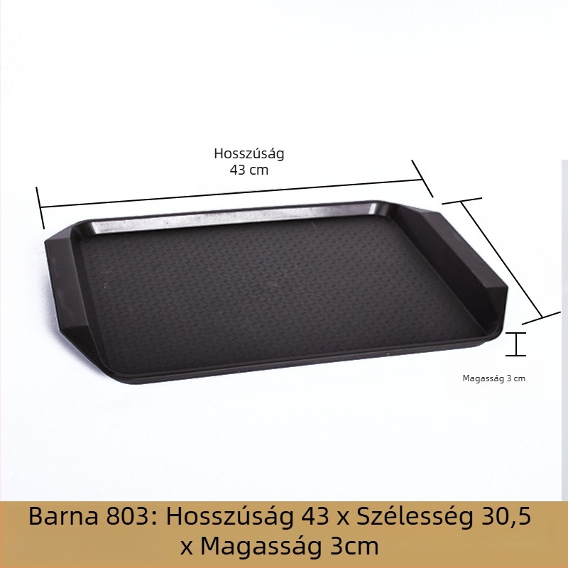 Műanyag, téglalap alakú tálaló tál — mázas felület, logó nyomtatás lehetséges, mikrohullámú sütő nem elérhető