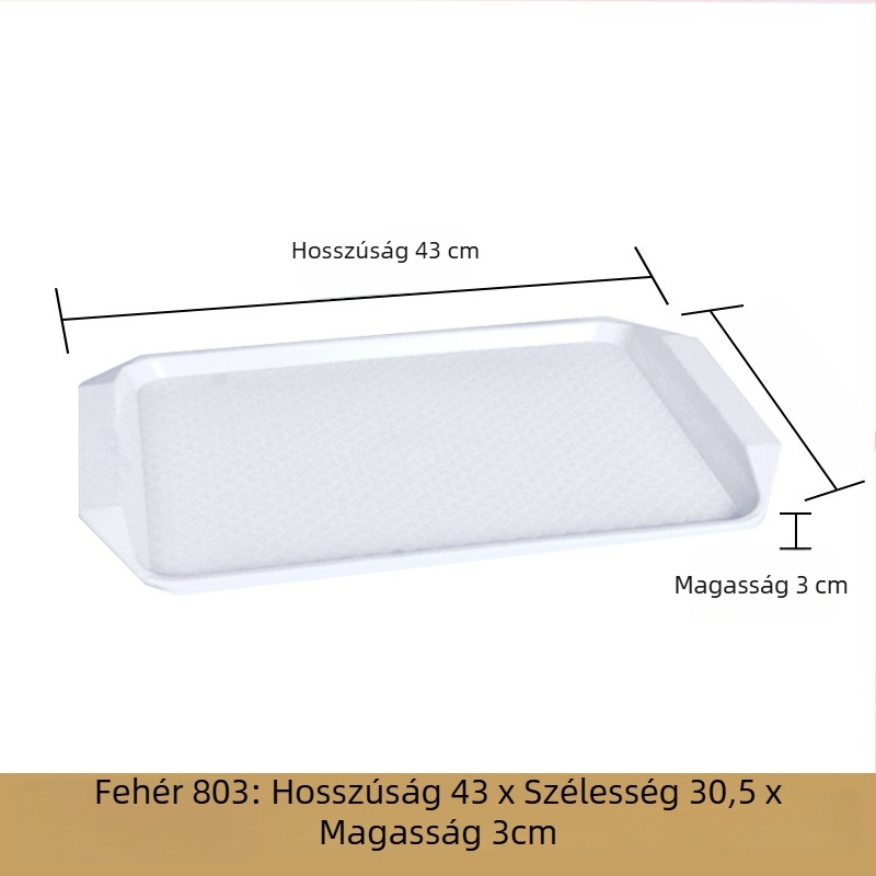 Műanyag, téglalap alakú tálaló tál — mázas felület, logó nyomtatás lehetséges, mikrohullámú sütő nem elérhető