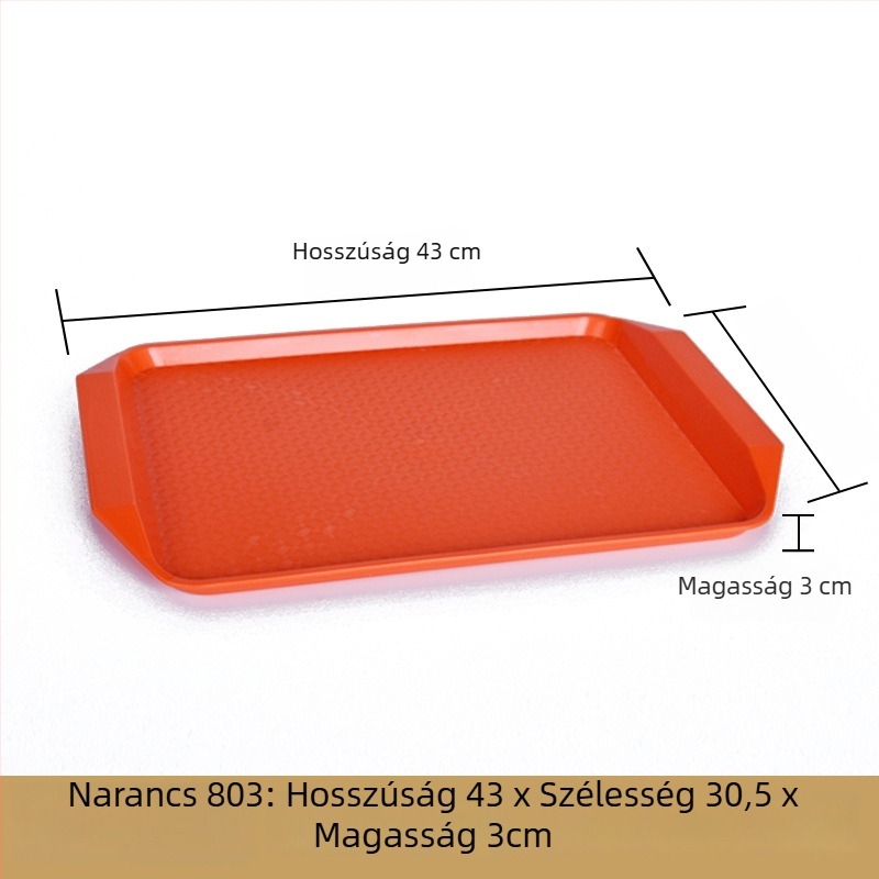 Műanyag, téglalap alakú tálaló tál — mázas felület, logó nyomtatás lehetséges, mikrohullámú sütő nem elérhető