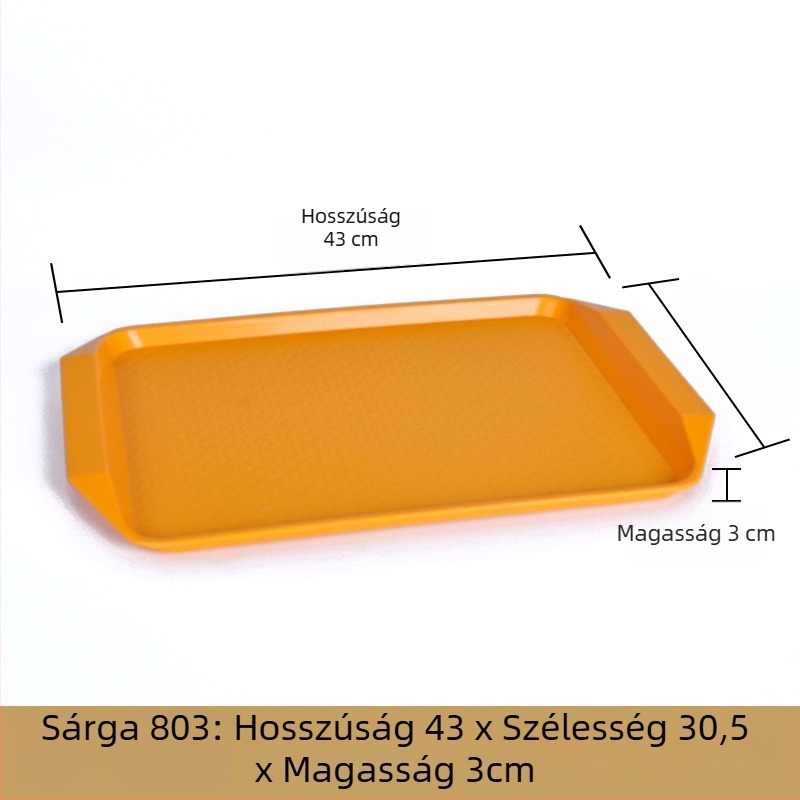 Műanyag, téglalap alakú tálaló tál — mázas felület, logó nyomtatás lehetséges, mikrohullámú sütő nem elérhető