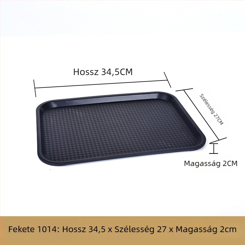 Műanyag, téglalap alakú tálaló tál — mázas felület, logó nyomtatás lehetséges, mikrohullámú sütő nem elérhető