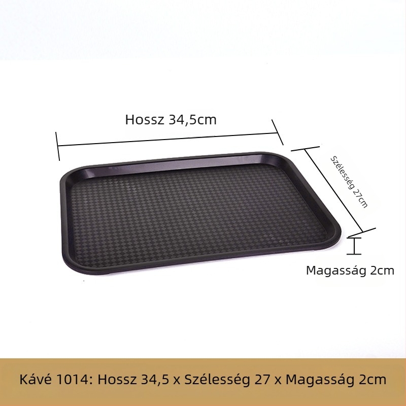 Műanyag, téglalap alakú tálaló tál — mázas felület, logó nyomtatás lehetséges, mikrohullámú sütő nem elérhető