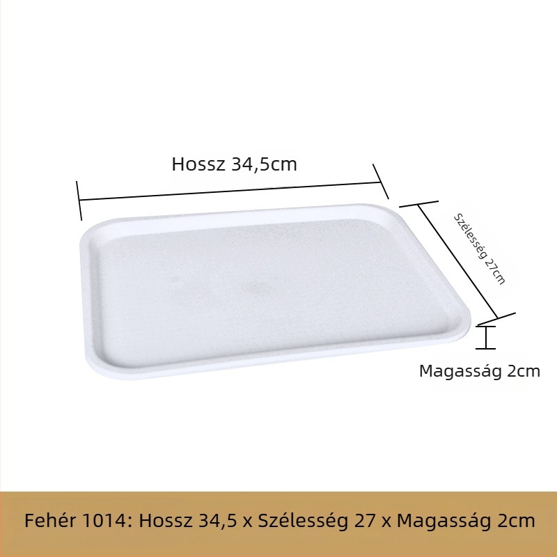 Műanyag, téglalap alakú tálaló tál — mázas felület, logó nyomtatás lehetséges, mikrohullámú sütő nem elérhető