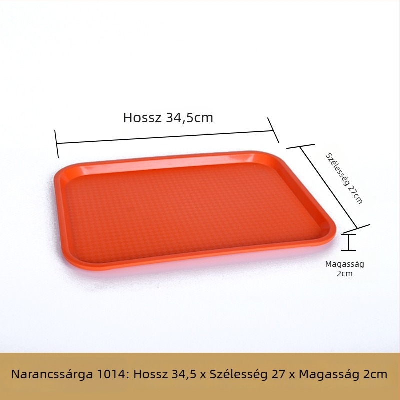 Műanyag, téglalap alakú tálaló tál — mázas felület, logó nyomtatás lehetséges, mikrohullámú sütő nem elérhető
