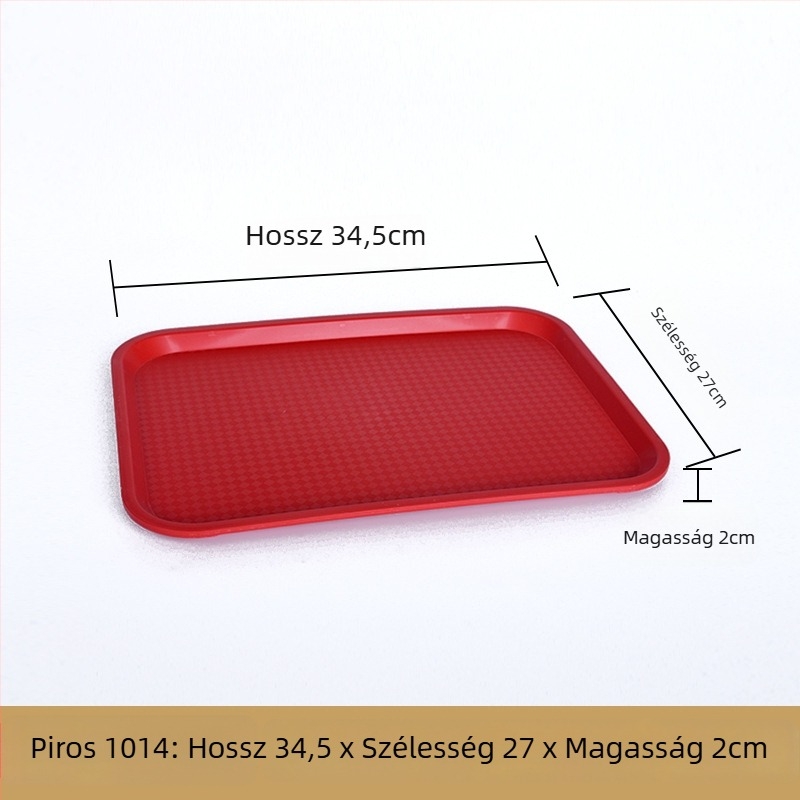 Műanyag, téglalap alakú tálaló tál — mázas felület, logó nyomtatás lehetséges, mikrohullámú sütő nem elérhető