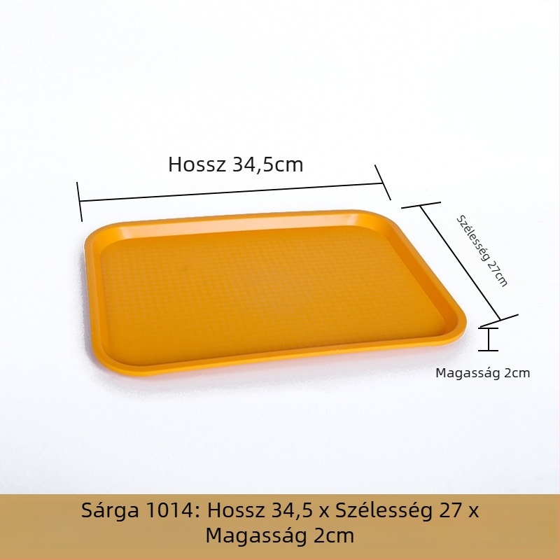 Műanyag, téglalap alakú tálaló tál — mázas felület, logó nyomtatás lehetséges, mikrohullámú sütő nem elérhető