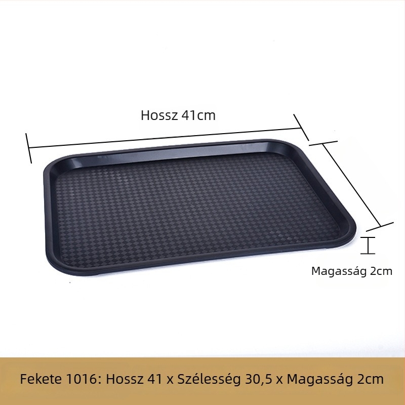 Műanyag, téglalap alakú tálaló tál — mázas felület, logó nyomtatás lehetséges, mikrohullámú sütő nem elérhető