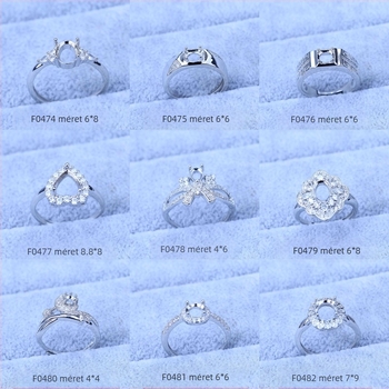 Üres gyűrűtartó Moissanite gyémánt, 1 karátos, 6x6 alap, uniszex