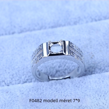 Üres gyűrűtartó Moissanite gyémánt, 1 karátos, 6x6 alap, uniszex