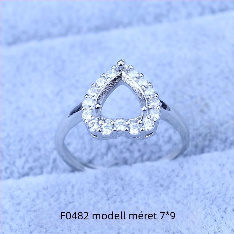 Üres gyűrűtartó Moissanite gyémánt, 1 karátos, 6x6 alap, uniszex