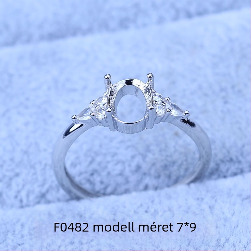 Üres gyűrűtartó Moissanite gyémánt, 1 karátos, 6x6 alap, uniszex