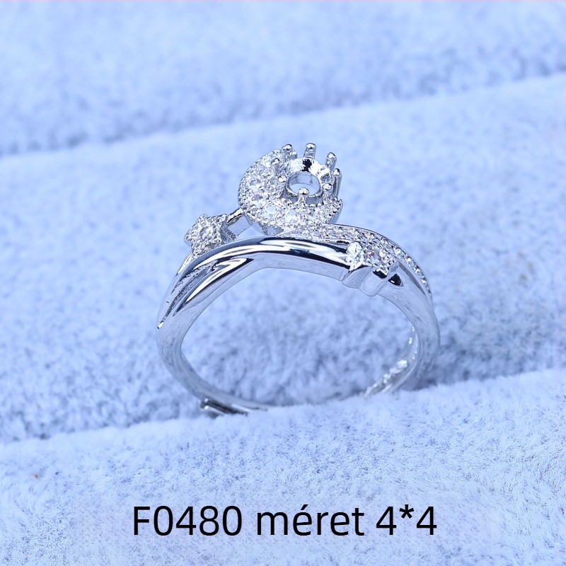 Üres gyűrűtartó Moissanite gyémánt, 1 karátos, 6x6 alap, uniszex