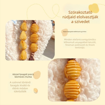 Kézzel faragott buddhista gyöngy medál Ivory Fruitból, Új kínai stílus, Gravírozott, Kézzel készült és Polírozott