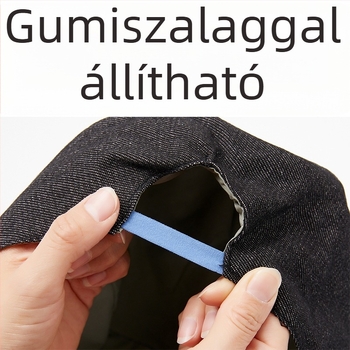 Denim lapos sapka, kettes rétegű munkaszapka logónyomtatással, uniszex, kis kerek sapka porvédelmi és hajápolási célokra