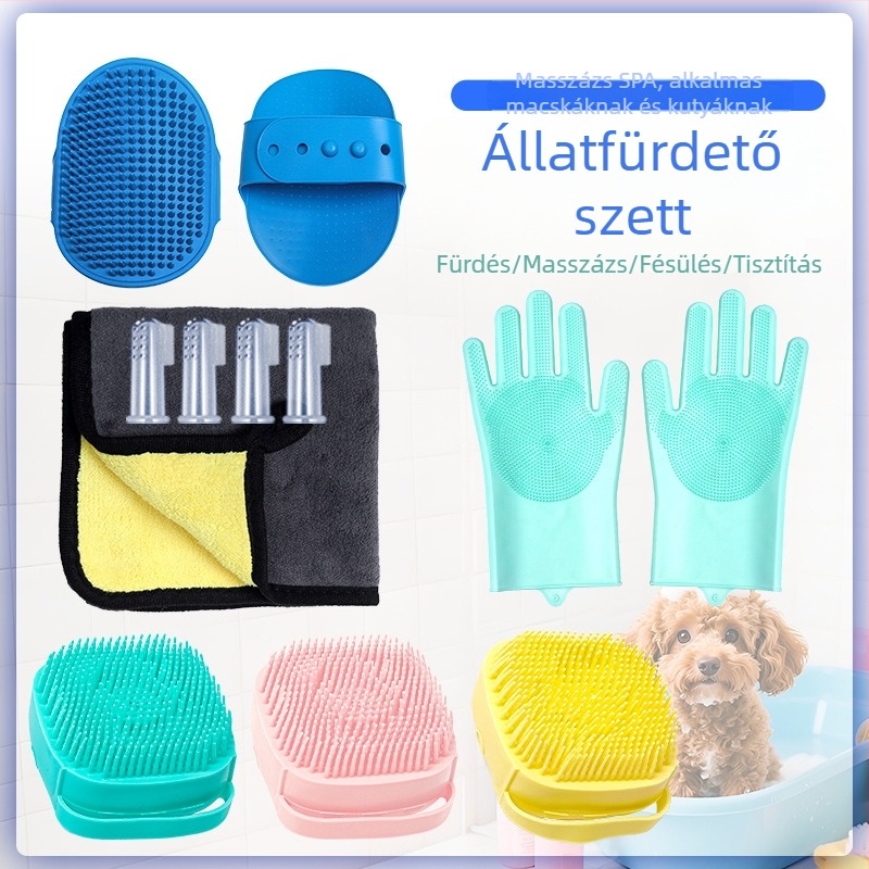 Szilikonos kutyaápoló fésű-kefe a FIGHTINGDOG Márkától — anti-karcolás, magáncímkés licenccel, kutyáknak