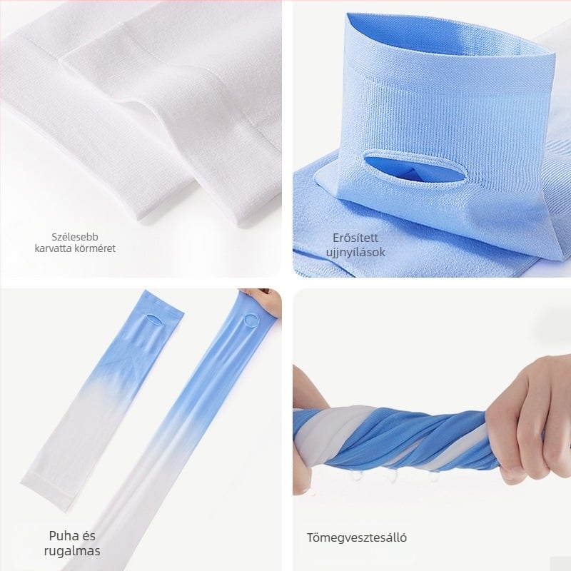 Gradient Ice Silk ujjak – UV védelem és szúnyogriasztás, női szabadtéri lovagló karvédők, Nylon 81–95%