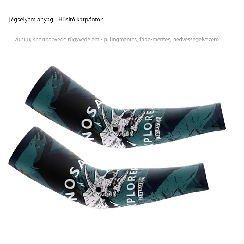 Nyári jégselyem ujjvédők és arc törölköző készlet, UV védelem, gyorsan száradó, vékony anyag, ideális vezetéshez és szabadtéri kerékpározáshoz.