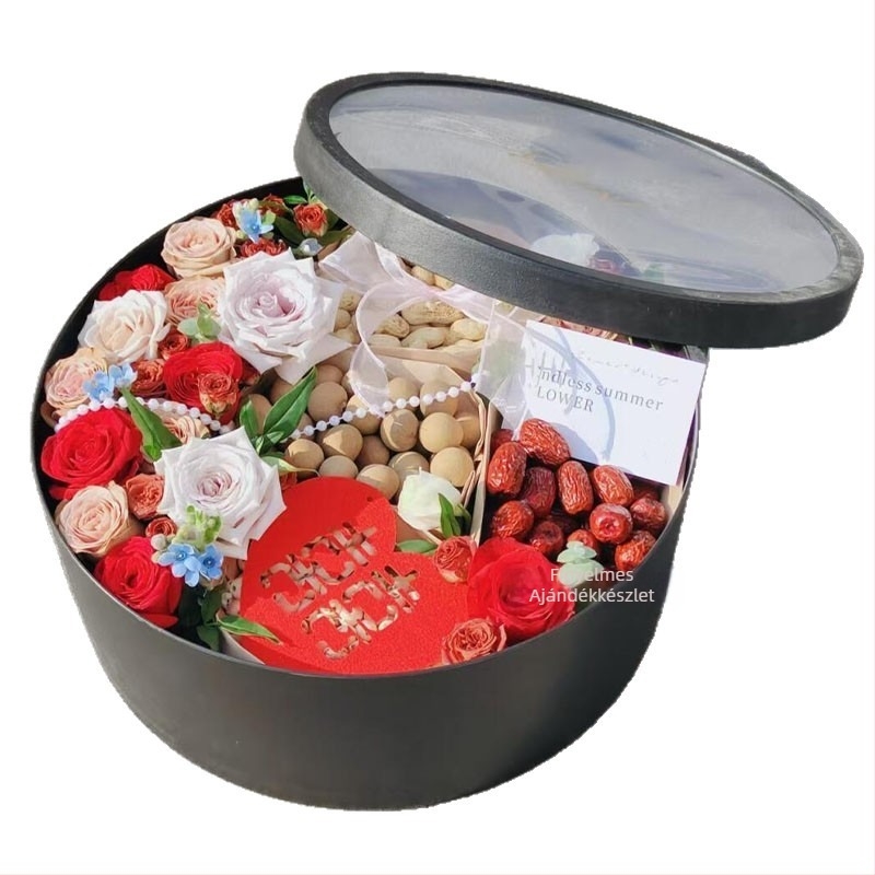 Személyre szabott kör alakú vízálló ajándékdoboz - PVC + papírkártya; Cikkszám: Round Waterproof Gift Box; Típus: Személyre szabott + Készleten; Hibahatár: 0.5